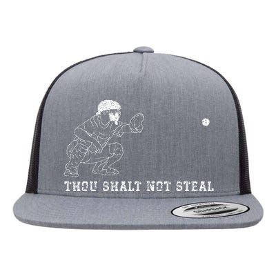 Baseball Catcher Thou Shalt Not Steal Christian Player Coach Flat Bill Trucker Hat