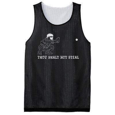 Baseball Catcher Thou Shalt Not Steal Christian Player Coach Mesh Reversible Basketball Jersey Tank