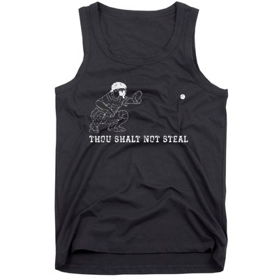 Baseball Catcher Thou Shalt Not Steal Christian Player Coach Tank Top