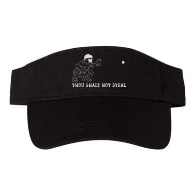 Baseball Catcher Thou Shalt Not Steal Christian Player Coach Valucap Bio-Washed Visor