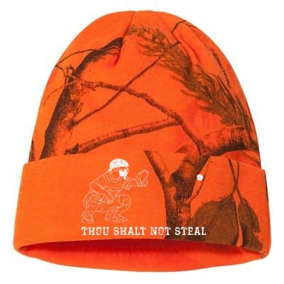 Baseball Catcher Thou Shalt Not Steal Christian Player Coach Kati Licensed 12" Camo Beanie