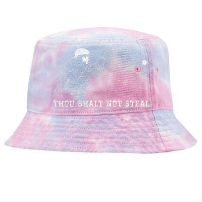 Baseball Catcher Thou Shalt Not Steal Christian Player Coach Tie-Dyed Bucket Hat