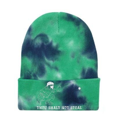 Baseball Catcher Thou Shalt Not Steal Christian Player Coach Tie Dye 12in Knit Beanie