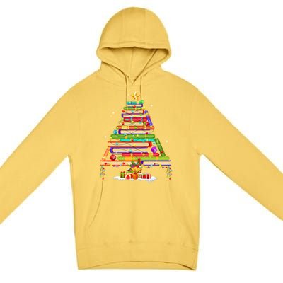 Books Christmas Tree Decor Xmas For Librarian Teacher Meaningful Gift Premium Pullover Hoodie