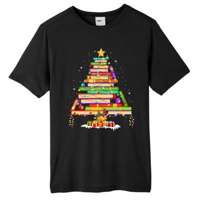 Books Christmas Tree Decor Xmas For Librarian Teacher Meaningful Gift Tall Fusion ChromaSoft Performance T-Shirt