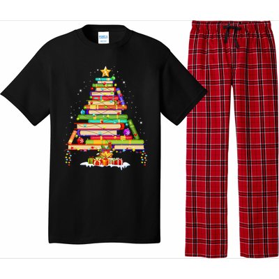 Books Christmas Tree Decor Xmas For Librarian Teacher Meaningful Gift Pajama Set