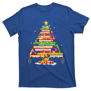 Books Christmas Tree Decor Xmas For Librarian Teacher Meaningful Gift T-Shirt