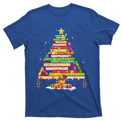 Books Christmas Tree Decor Xmas For Librarian Teacher Meaningful Gift T-Shirt