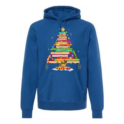 Books Christmas Tree Decor Xmas For Librarian Teacher Meaningful Gift Premium Hoodie