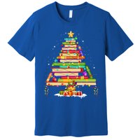 Books Christmas Tree Decor Xmas For Librarian Teacher Meaningful Gift Premium T-Shirt