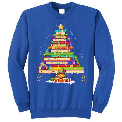 Books Christmas Tree Decor Xmas For Librarian Teacher Meaningful Gift Tall Sweatshirt