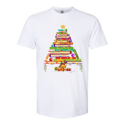 Books Christmas Tree Decor Xmas For Librarian Teacher Meaningful Gift Softstyle CVC T-Shirt