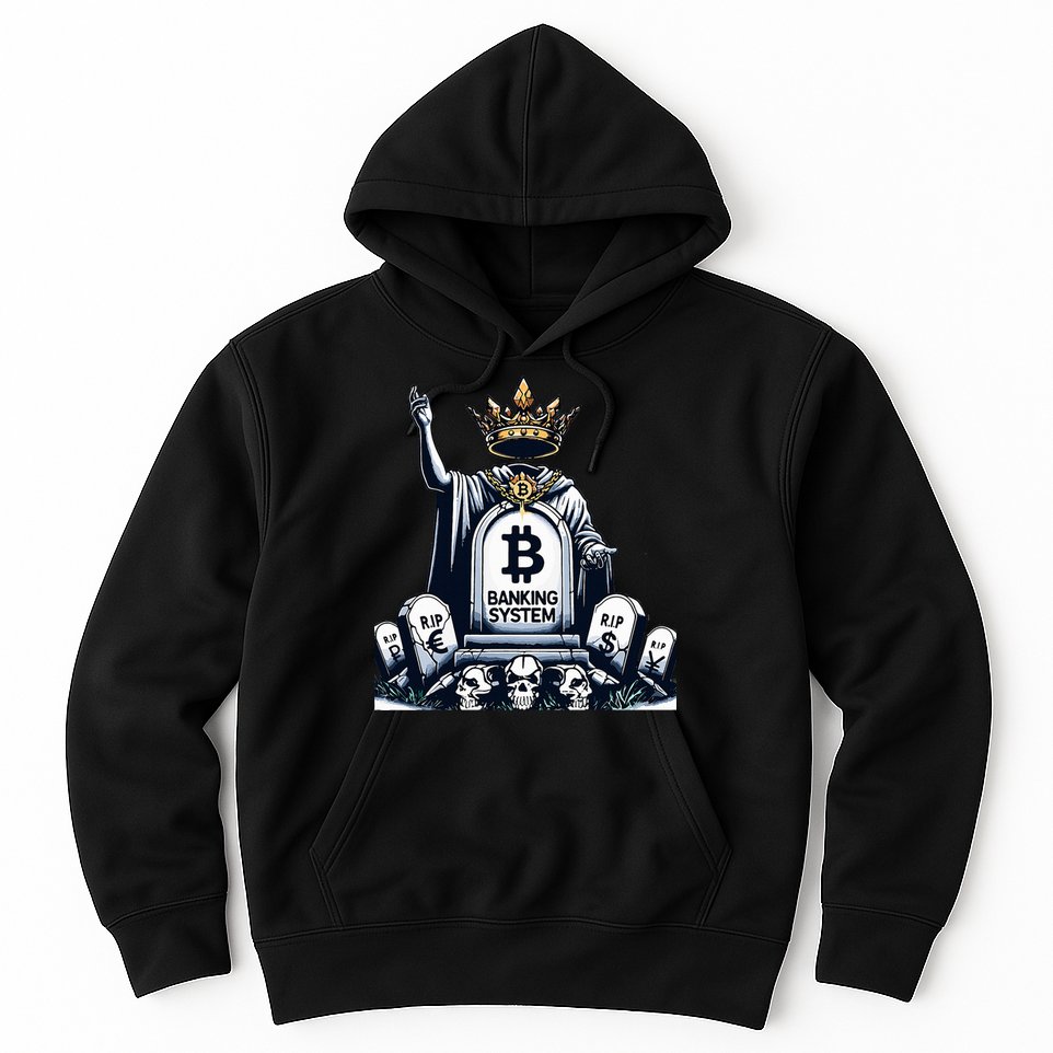 Bitcoin Crypto the new king Funny Vintage Banking System  Hoodie