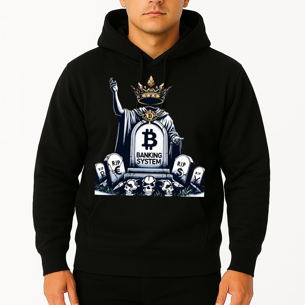 Bitcoin Crypto the new king Funny Vintage Banking System  Hoodie