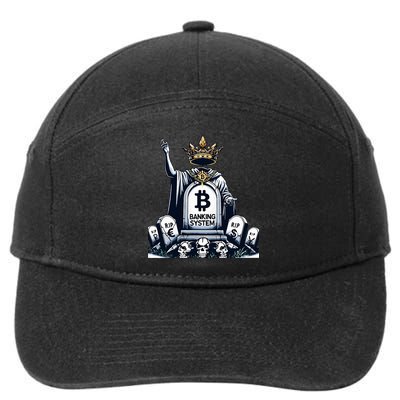 Bitcoin Crypto the new king Funny Vintage Banking System  7-Panel Snapback Hat