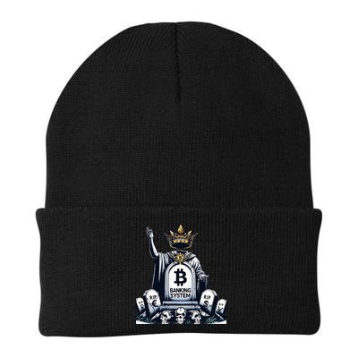 Bitcoin Crypto the new king Funny Vintage Banking System  Beanie