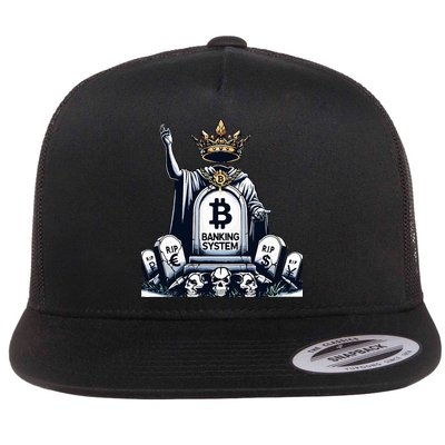 Bitcoin Crypto the new king Funny Vintage Banking System  Flatbill Hat