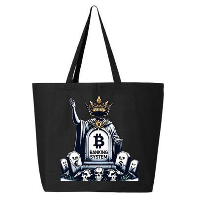 Bitcoin Crypto the new king Funny Vintage Banking System  25L Jumbo Tote