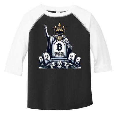 Bitcoin Crypto the new king Funny Vintage Banking System  Toddler Fine Jersey T-Shirt