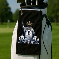 Bitcoin Crypto the new king Funny Vintage Banking System  Golf Towel