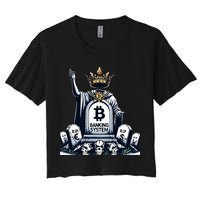 Bitcoin Crypto the new king Funny Vintage Banking System  Crop Top
