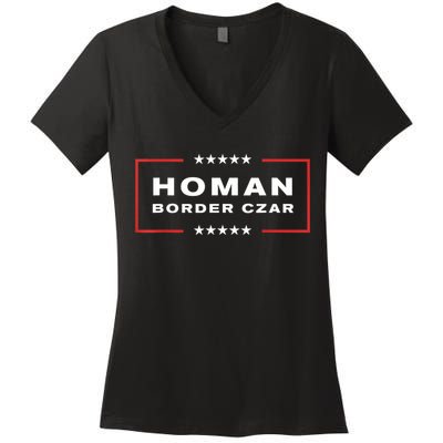 Border Czar Tom Homan Trump President Elect Maga Support Women's V-Neck T-Shirt
