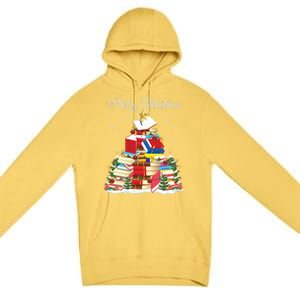 Books Christmas Tree Reading Gift Book Lover Pajama Funny Gift Premium Pullover Hoodie