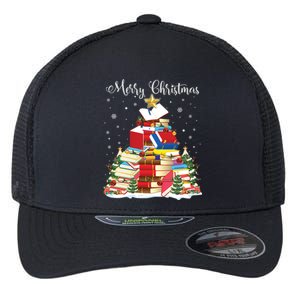 Books Christmas Tree Reading Gift Book Lover Pajama Funny Gift Flexfit Unipanel Trucker Cap