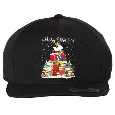 Books Christmas Tree Reading Gift Book Lover Pajama Funny Gift Wool Snapback Cap