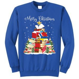 Books Christmas Tree Reading Gift Book Lover Pajama Funny Gift Sweatshirt