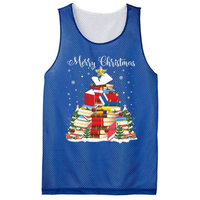 Books Christmas Tree Reading Gift Book Lover Pajama Funny Gift Mesh Reversible Basketball Jersey Tank