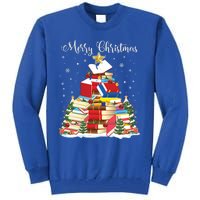 Books Christmas Tree Reading Gift Book Lover Pajama Funny Gift Tall Sweatshirt