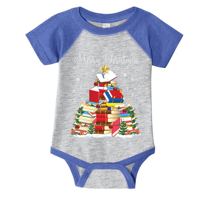 Books Christmas Tree Reading Gift Book Lover Pajama Funny Gift Infant Baby Jersey Bodysuit