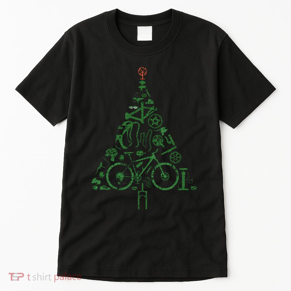 Bicycle Christmas Tree for Cyclists Road Bikes Triathlon Tall T-Shirt
