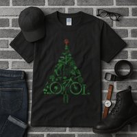 Bicycle Christmas Tree for Cyclists Road Bikes Triathlon Tall T-Shirt