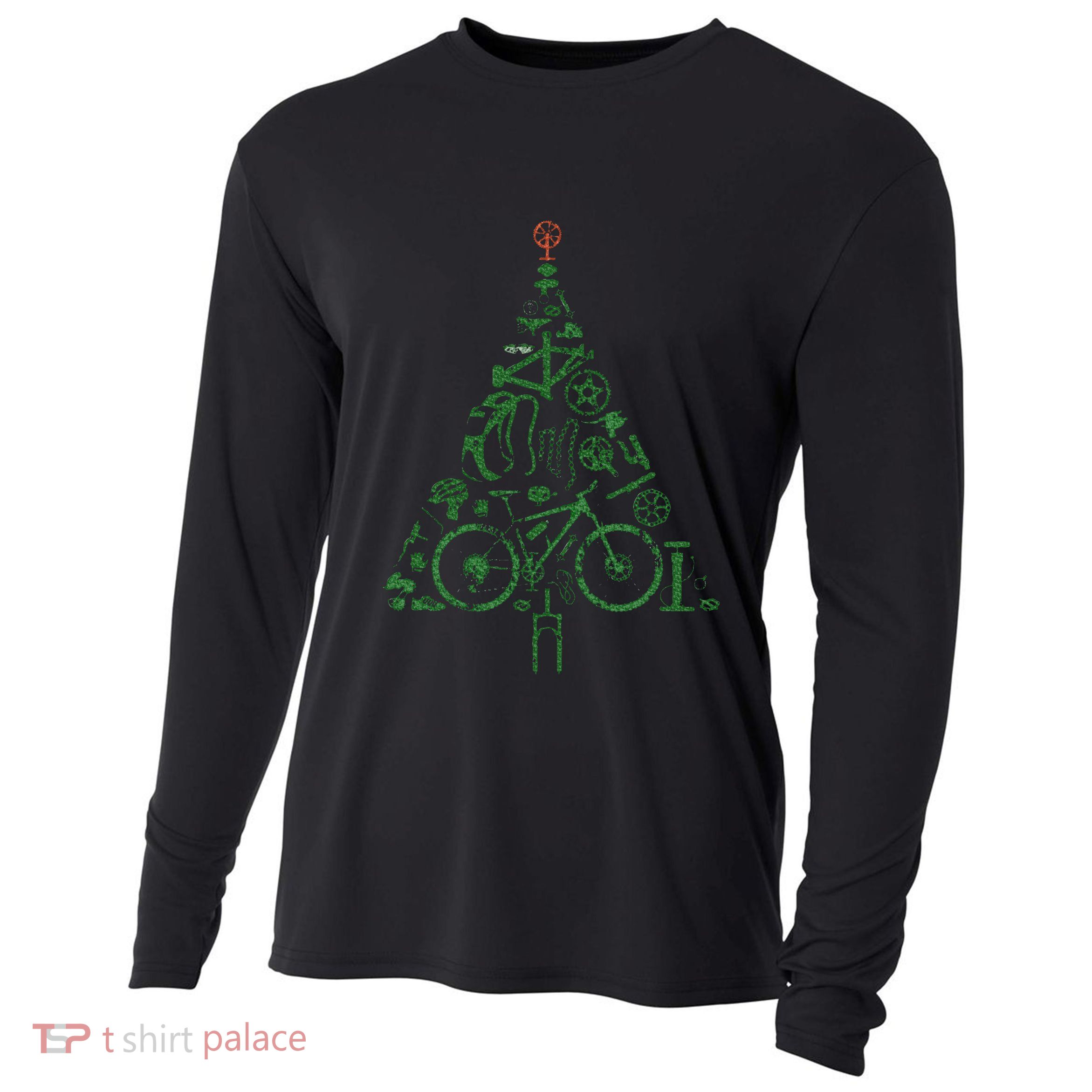Bicycle Christmas Tree for Cyclists Road Bikes Triathlon Cooling Performance Long Sleeve Crew