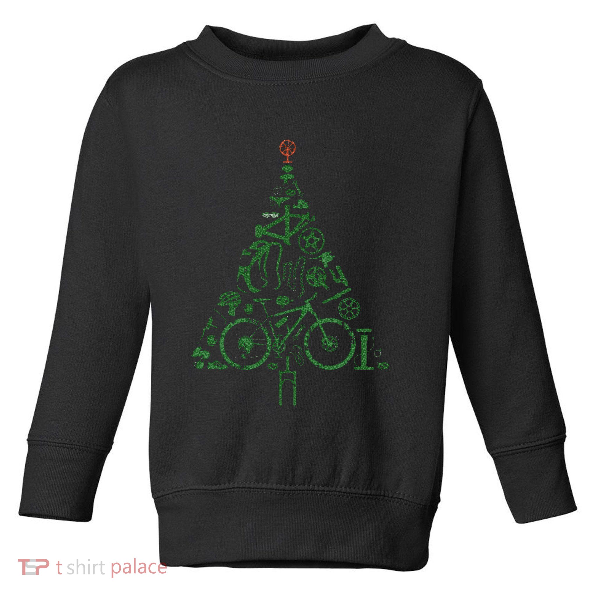 Bicycle Christmas Tree for Cyclists Road Bikes Triathlon Toddler Sweatshirt