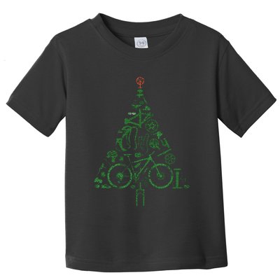 Bicycle Christmas Tree for Cyclists Road Bikes Triathlon Toddler T-Shirt