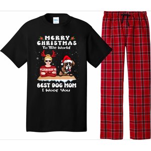 Boxer Christmas To The World Best Dog Mom Funny Xmas Funny Gift Pajama Set