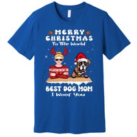 Boxer Christmas To The World Best Dog Mom Funny Xmas Funny Gift Premium T-Shirt