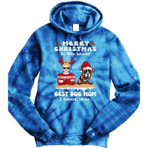 Boxer Christmas To The World Best Dog Mom Funny Xmas Funny Gift Tie Dye Hoodie