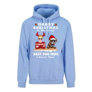 Boxer Christmas To The World Best Dog Mom Funny Xmas Funny Gift Unisex Surf Hoodie