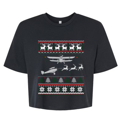 Best Christmas Thanksgiving Gift Pilots Aviation Ugly Bella+Canvas Jersey Crop Tee