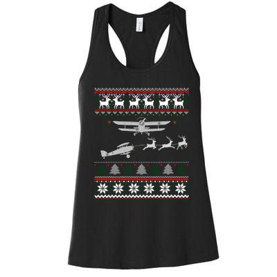 Best Christmas Thanksgiving Gift Pilots Aviation Ugly Women's Racerback Tank