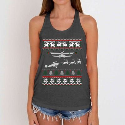 Best Christmas Thanksgiving Gift Pilots Aviation Ugly Women's Knotted Racerback Tank