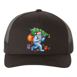 Bigfoot Christmas Tree Lights Xmas Sasquatch Lovers Yupoong Adult 5-Panel Trucker Hat