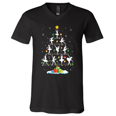 Ballet Christmas Tree Ballet Dancer Christmas Ballet Teacher V-Neck T-Shirt