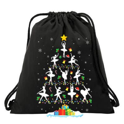 Ballet Christmas Tree Ballet Dancer Christmas Ballet Teacher Drawstring Bag