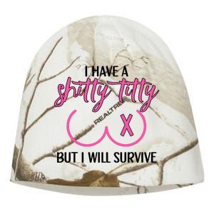 Breast Cancer Tees I Have A Shitty Titty But I Will Survive Kati - Camo Knit Beanie