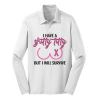 Breast Cancer Tees I Have A Shitty Titty But I Will Survive Silk Touch Performance Long Sleeve Polo